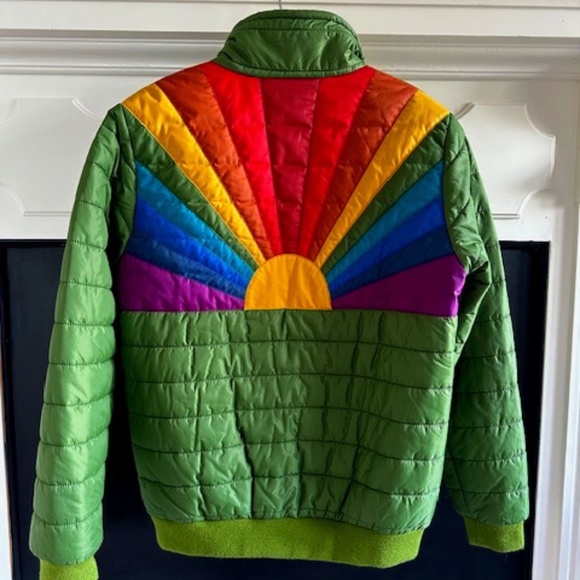 Aviator Nation Retro Sunburst Puffer, Green Size Large - Picture 1 of 3